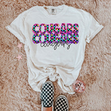 Load image into Gallery viewer, Colorful Checkered Stacked Mascot Dropdown TRANSFER CAP
