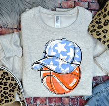 Load image into Gallery viewer, Play Ball Basketball Happy Face Hat DROPDOWN TRANSFER BIA