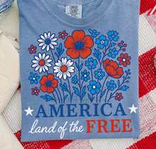 Load image into Gallery viewer, America Land Of The Free Flowers TRANSFER