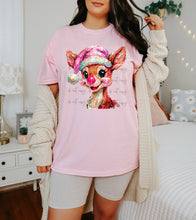 Load image into Gallery viewer, Pink Hat Painted Reindeer TRANSFER ET OCT 25