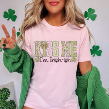 Load image into Gallery viewer, Kiss Me I’m Irish-ish Green Pink Leopard Bow TRANSFER DWS FEB 26
