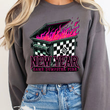 Load image into Gallery viewer, New Year Same Dumpster Fire Pink SLEEVE OPTION TRANSFER DWS