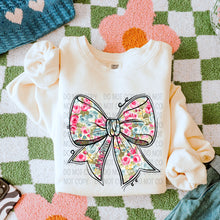 Load image into Gallery viewer, She Is Title Floral Bow DROPDOWN TRANSFER SWD MAR