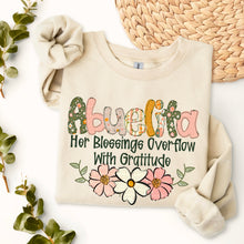 Load image into Gallery viewer, Her Blessings Overflow With Gratitude Names DROPDOWN TRANSFER SDD JAN