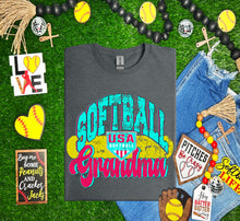 Load image into Gallery viewer, Distressed Softball Family DROPDOWN TRANSFER MAR 26