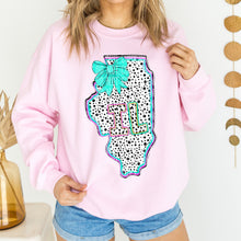 Load image into Gallery viewer, Pink Teal Dalmatian Bow States (All 50 states available) DTF TRANSFER