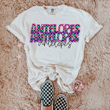 Load image into Gallery viewer, Colorful Checkered Stacked Mascot Dropdown TRANSFER CAP