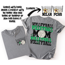 Load image into Gallery viewer, Volleyball Mom Customizable DROPDOWN With Pocket TRANSFER SDD AUGUST