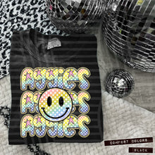 Load image into Gallery viewer, Rainbow Checker Happy Stacked Mascots Dropdown TRANSFER CAP JUNE 25