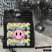 Load image into Gallery viewer, Rainbow Checker Pink Happy Stacked Mascots Dropdown TRANSFER CAP JUNE 25