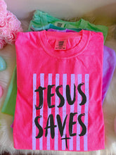 Load image into Gallery viewer, Jesus Saves Purple Stripe TRANSFER ET MAR 26