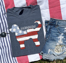 Load image into Gallery viewer, Patriotic Dog Designs White Text SWD MAY DROPDOWN TRANSFER