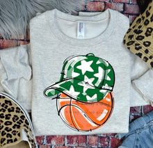 Load image into Gallery viewer, Play Ball Basketball Happy Face Hat DROPDOWN TRANSFER BIA