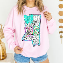 Load image into Gallery viewer, Pink Teal Dalmatian Bow States (All 50 states available) DTF TRANSFER