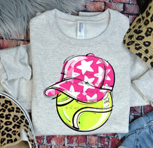 Load image into Gallery viewer, Play Ball Tennis Happy Face Hat DROPDOWN TRANSFER BIA