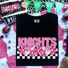 Load image into Gallery viewer, Pink Checkered Floral Faux Embroidery Mascot TRANSFER CAP DEC