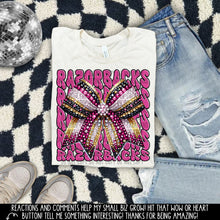 Load image into Gallery viewer, Pink Faux Rhinestone Bow Mascots Dropdown TRANSFER CAP SEPT 24