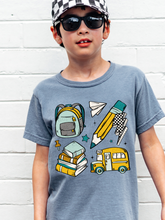Load image into Gallery viewer, Back To School Checker Bolt Collage Boy/Girl DROPDOWN TRANSFER SCAR JUNE 25