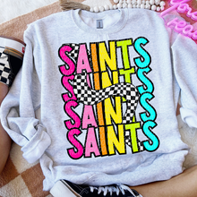 Load image into Gallery viewer, 80’s Stacked Checker Mascots DROPDOWN TRANSFER CSD FEB 26