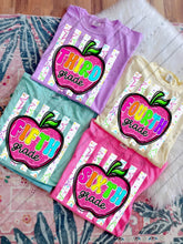 Load image into Gallery viewer, White Composition Stripes Pink Apple School Grade DROPDOWN TRANSFER CARTER JUNE 26