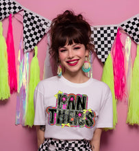 Load image into Gallery viewer, Mascots Pink Star Yellow Bow Stripes TRANSFER CST FEB 26