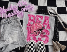 Load image into Gallery viewer, PINK Football Team Helmet Faux Embroidery DROPDOWN TRANSFER TGG