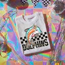 Load image into Gallery viewer, Pink Teal Gold Glitter Checker Mascots Dropdown TRANSFER CST JUNE