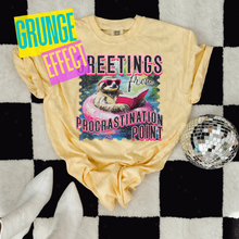 Load image into Gallery viewer, Greetings From Procrastination Point Dropdown TRANSFER DDD JUNE 25