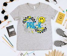 Load image into Gallery viewer, Blue Skateboard Happy Checkered Grades DROPDOWN TRANSFER