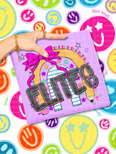 Load image into Gallery viewer, Rainbow Crayon Pink Bow School Mascots DROPDOWN TRANSFER CAP JUNE 26