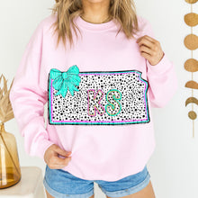 Load image into Gallery viewer, Pink Teal Dalmatian Bow States (All 50 states available) DTF TRANSFER
