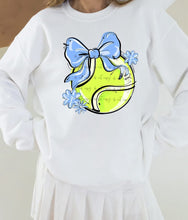 Load image into Gallery viewer, Play Ball Tennis Bow With Flower DROPDOWN TRANSFER BIA