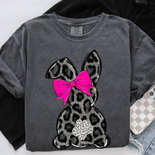 Load image into Gallery viewer, Black Leopard Bunny Pink Bow TRANSFER SDD FEB 26
