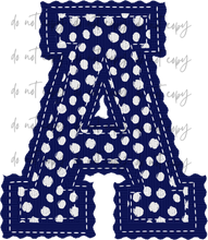 Load image into Gallery viewer, Letterman Stitch Alpha Customized DROPDOWN DTF TRANSFER BIA 26