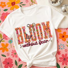 Load image into Gallery viewer, Bloom Without Fear Floral Leopard Bow TRANSFER DWS JAN 26