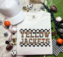 Load image into Gallery viewer, Basketball Faux Embroidery Checkered Mascots DROPDOWN TRANSFER CAP