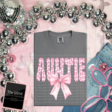 Load image into Gallery viewer, Pink Cheetah Bow Faux Embroidery Names TRANSFER JM FEB