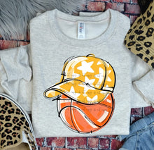 Load image into Gallery viewer, Play Ball Basketball Happy Face Hat DROPDOWN TRANSFER BIA