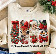 Load image into Gallery viewer, It’s The Most Wonderful Time Of The Year Faux Yarn 4 Block TRANSFER ET OCT 25