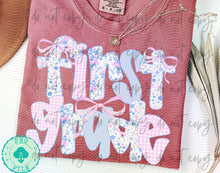 Load image into Gallery viewer, Pink Floral Plaid Bow B2S Grades DROPDOWN TRANSFER