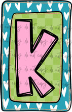Load image into Gallery viewer, Valentines Box Letter Name CUSTOMIZED DTF Transfer