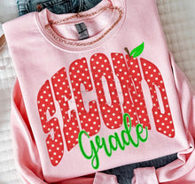 Load image into Gallery viewer, Red Polka Dot Apple Grades DROPDOWN TRANSFER ET JUNE 26