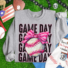 Load image into Gallery viewer, Game Day Stacked Painted Ball Pink Bow Sport Dropdown TRANSFER SDD FEB 26
