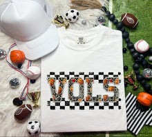 Load image into Gallery viewer, Basketball Faux Embroidery Checkered Mascots DROPDOWN TRANSFER CAP