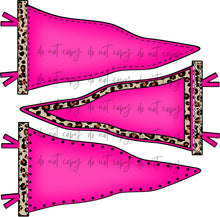 Load image into Gallery viewer, Go Fight Win Triple Leopard Pennant CUSTOMIZED DTF Transfer