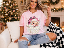 Load image into Gallery viewer, Pink Leopard Hat Bow Faux Paint Santa DTF TRANSFER TUESDAY