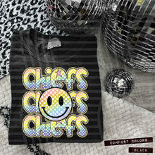 Load image into Gallery viewer, Rainbow Checker Happy Stacked Mascots Dropdown TRANSFER CAP JUNE 25