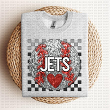Load image into Gallery viewer, Baseball Mascots Faux Embroidery Checkered Sequin DROP DOWN TRANSFER ECHT 24