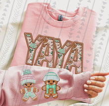 Load image into Gallery viewer, Gingerbread Or Paw Christmas Title Faux Embroidery With Sleeve CUSTOMIZED DTF TRANSFER