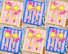 Load image into Gallery viewer, Large Skinny Pencil Bow And Pink Gingham Stripes Grade/Occupation Option DROPDOWN TRANSFER ET JULY 26